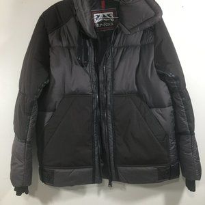 ALP N ROCK PUFFER JACKET COLOR BROWN/BLACK  FAUX LEATHER SZ S NEW WITHOUT TAGS